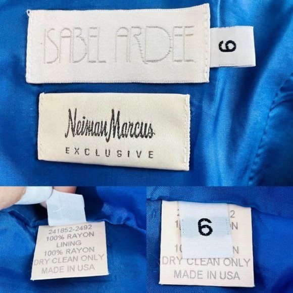Isabel Ardee Neiman Marcus Exclusive Dress Set Vintage Blue Dress Suit USA Sz 6 - Picture 11 of 12